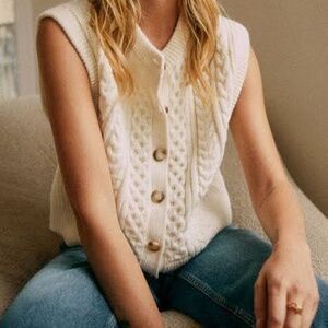 Sezane Roxane Cardigan Ecru - Size M